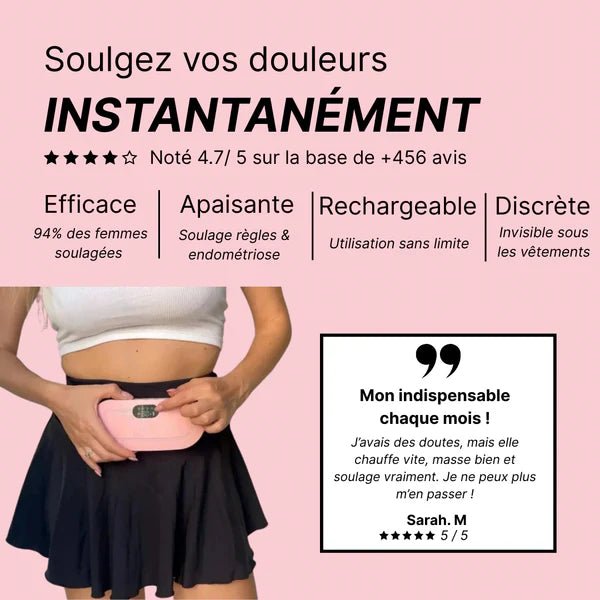 BellyBloom - Ceinture chauffante et massante menstruelle